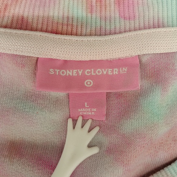 Stoney Clover LN Target Tie Dye Large Cropped Pullover Terry Sweatshirt Multi - Picture 2 of 9